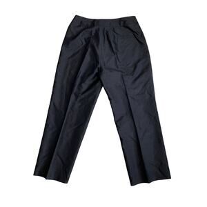 Willi Smith Dress Silk Pants Women's Size 10 Hi-Rise Black Lined Zip Hook-eye